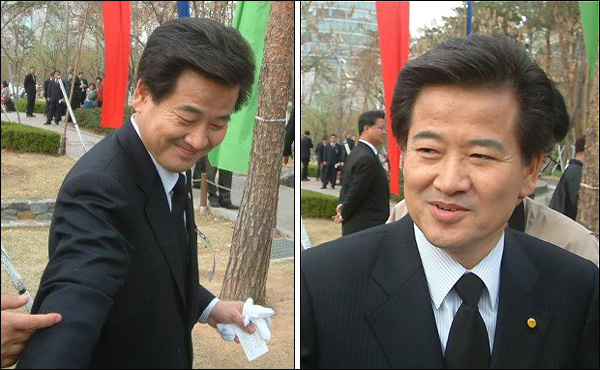 정동영 의장이 추모제 도중에 자리를 떠 주최측이 강하게 항의했다.