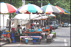 김 체칠리아 수녀가 마을 주민들과 담소를 나누고 있다