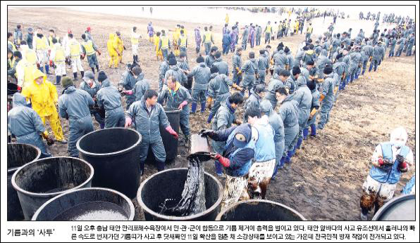 경북일보 2007년 12월 12일자 1면...연합뉴스 사진을 전제하면서 '출처'를 밝히지 않아 '주의'를 받았다.