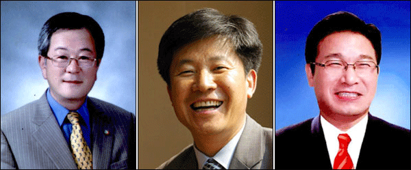 (왼쪽부터) 유영웅 후보 / 김용락 후보 / 정만진 후보