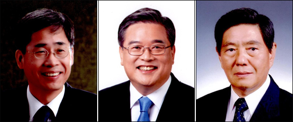 (왼쪽부터) 신평 후보 / 우동기 후보 / 윤종건 후보