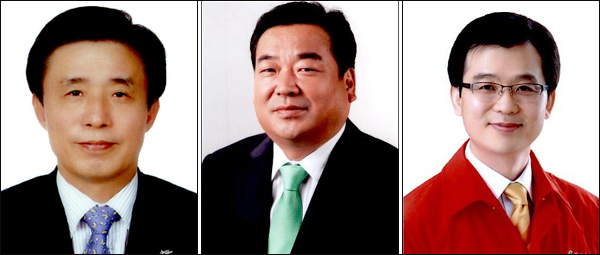 대구시장 후보...(왼쪽부터) 한나라당 김범일, 민주당 이승천, 진보신당 조명래 후보