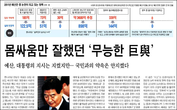 <조선일보> 2010년 12월 11일자 A3면