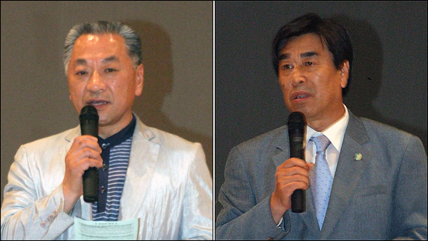 (왼쪽) 민간협의회 장영백 위원장과 (오른쪽) 대경대책위 백현국 공동대표 / 사진.평화뉴스 박광일 기자