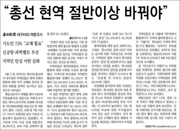 <매일신문> 2012년 1월 2일자 1면