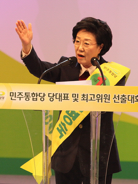 민주통합당 신임 대표로 선출된 한명숙 전 국무총리 / 이치열 기자 truth710@