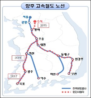 '수서발 KTX 운영노선' / 사진출처.전국철도노동조합 정책자료