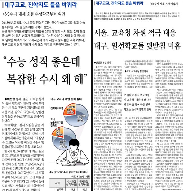 <매일신문> 2012년 3월 14일자 3면(종합) / 3월 26일자 3면(종합)