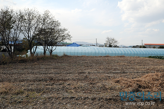 영남대가 김해공항 인근 울만마을에 소유하고 있는 토지의 일부 전경.ⓒ민중의소리 김보성기자