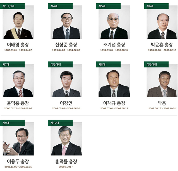 대구대학교 역대 총장 / 자료. 대구대 홈페이지