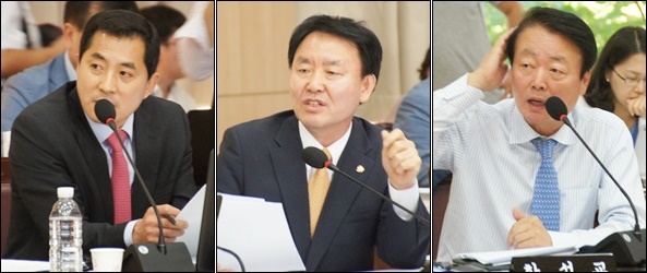 (왼쪽부터)새누리당 박대출, 박창식, 한선교 의원(2015.9.14) / 사진.평화뉴스 김영화 기자