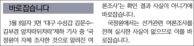 <경북일보> 2016년 3월 9일자 3면(정치)