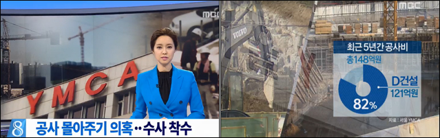 YMCA의 수상한 공사 '몰아주기', 수사 착수 / MBC 뉴스(2016.3.20) 화면 캡처
