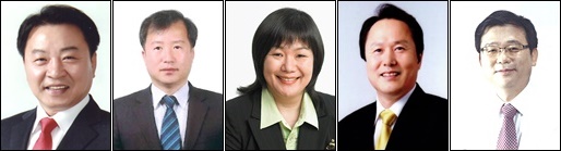 (왼쪽부터)새누리당 양명모, 더민주당 김동열·이현주·조기석·정의당 조명래 후보