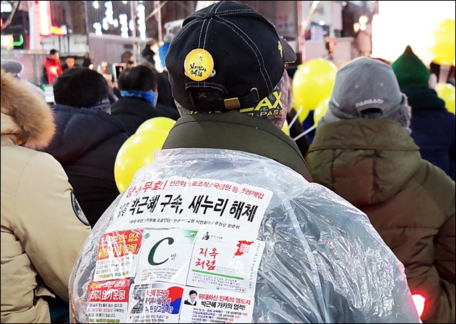 세월호 진상규명, 박근혜 구속을 촉구하는 시민(2017.1.14) / 사진.평화뉴스 김지연 기자