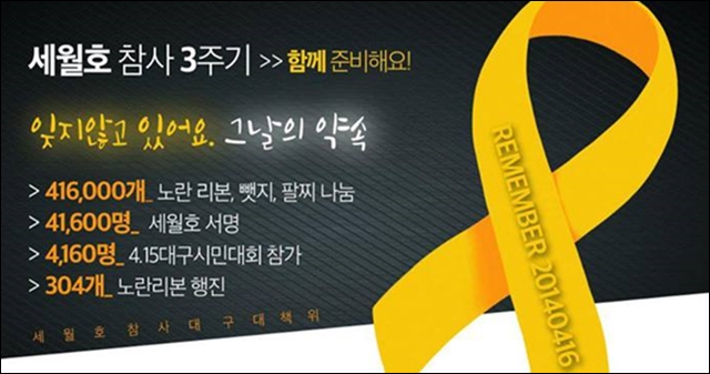 세월호 3주기 시민대회 알림 포스터 / 출처.세월호대구대책위