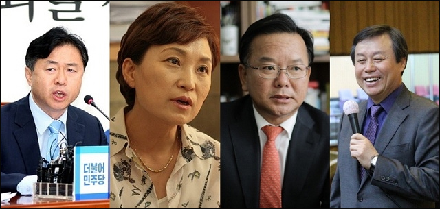 왼쪽부터 더불어민주당 김영춘, 김현미, 김부겸, 도종환 의원. ⓒ프레시안