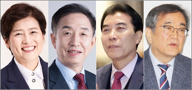 (왼쪽부터)대구교육감 선거에 출마한 강은희, 김사열, 이태열, 김태일 후보