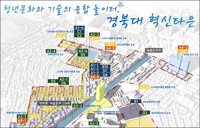 경북대북문~복현오거리 일대에 조성될 '경북대 혁신타운' / 자료. 대구시