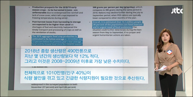 사진 출처. JTBC <5시 정치부회의> 대북 식량지원 논의에…야간 위성사진으로 본 북 경제는? (2019.5.13)