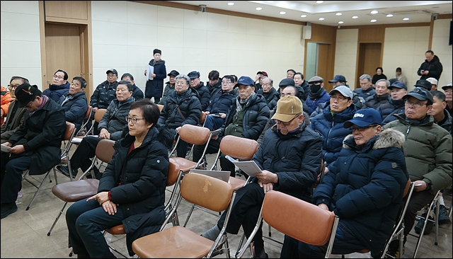 발표회에는 40여명의 경비노동자들이 참석했다 (2019.12.20.대구광역시의회) / 사진.평화뉴스 한상균 기자