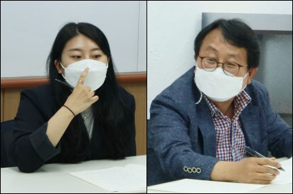 (왼쪽부터) 배진영, 김동현 독자위원 / 사진. 평화뉴스 김영화 기자