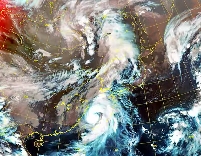 천리안 위성 2A호에서 촬영한 제11호 태풍 '힌남노'의 이동 경로 / 사진.기상청