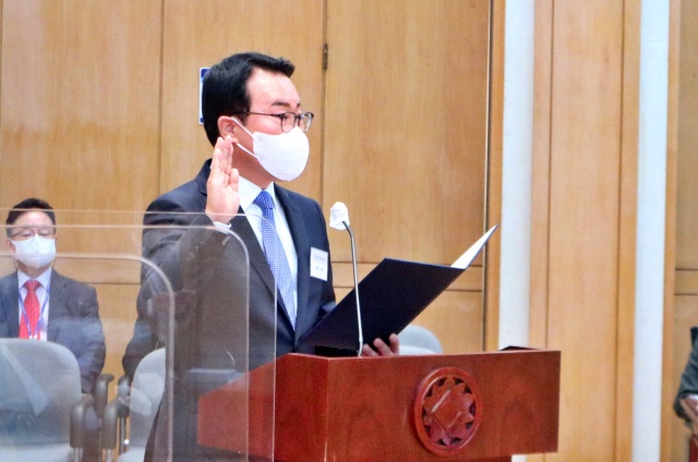 업무 보고를 하는 정철우 대구지방국세청장(2022.10.14) / 사진.평화뉴스 김영화 기자