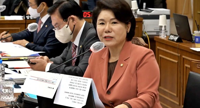 국민의힘 조은희 의원이 급식비에 대해 이 지사를 질타했다.(2022.10.17) / 사진.경북도 생중계