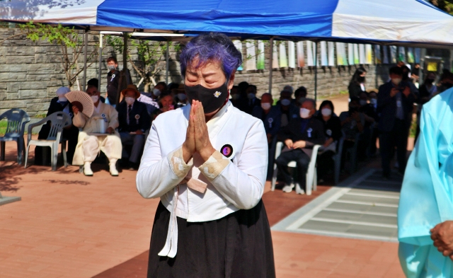 대구 10월항쟁유족회 채영희 이사장(2021.10.1) / 사진.평화뉴스 김영화 기자