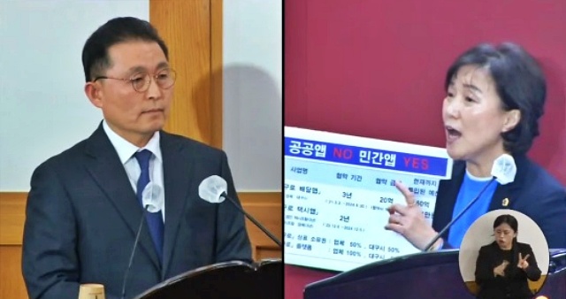 이종화 경제부시장과 육정미 대구시의원이 질답 중이다.(2023.3.15) /사진.대구시의회