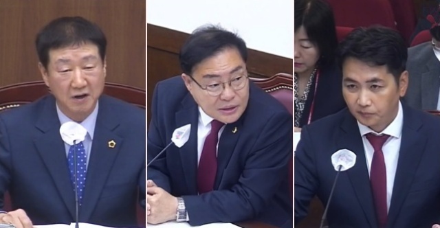 대구시의회 기획행정위 임인환, 김대현 의원, 황순조 대구시 기조실장(2023.5.1) / 사진.대구시의회