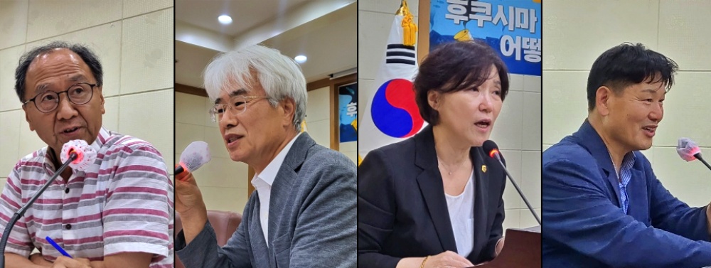 (왼쪽부터)이승렬 의장, 손종락 대표, 육정미 시의원, 홍의락 전 국회의원(2023.7.5) / 사진.평화뉴스 김영화 기자