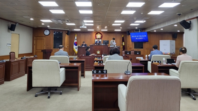 제291회 중구의회 임시회 제1차 본회의(2023.8.7) / 사진. 평화뉴스 정준민 기자
