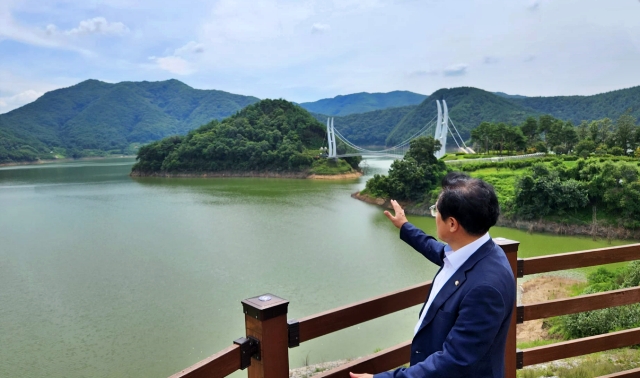 준공 승인 이후 박형수 국회의원이 영주댐을 방문했다.(2023.8.28) / 사진.박형수 의원 페이스북