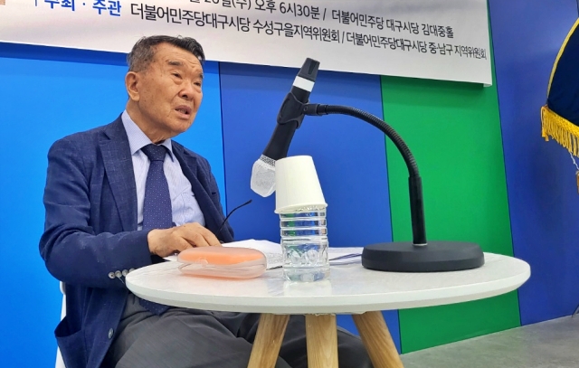 홍범도 장군 흉상 철거를 둘러싼 국방부 주장을 비판하는 이 전 위원장(2023.9.20) / 사진.평화뉴스 정준민 기자