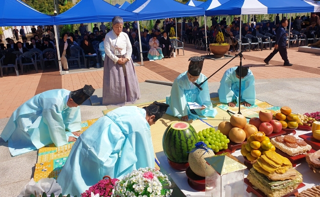 10월항쟁 77주기 위령제(2023.10.6.달성군 가창면 용계리 위령탑 앞) / 사진.평화뉴스 정준민 기자