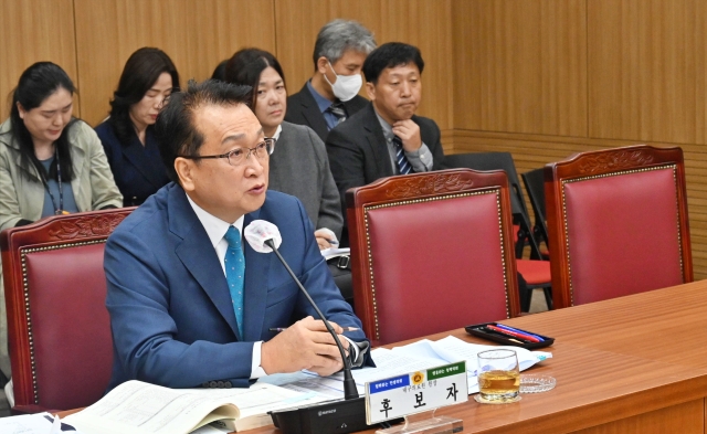 김시오 대구의료원장 후보자가 질의에 답변 중이다. (2023.10.18) / 사진. 평화뉴스 정준민 기자