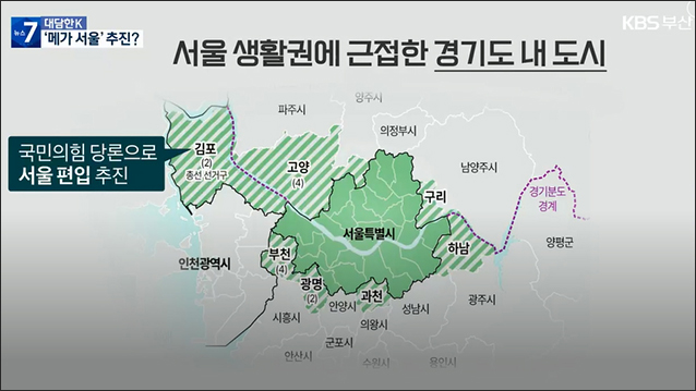 사진 출처. KBS뉴스 <[대담한K] '메가 서울' 논란…실효성 있나?>(2023.11.07) 방송 캡처