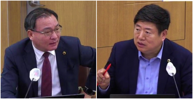 (왼쪽부터) 하중환, 김재용 대구시의원(2023.11.14) / 사진. 대구시의회