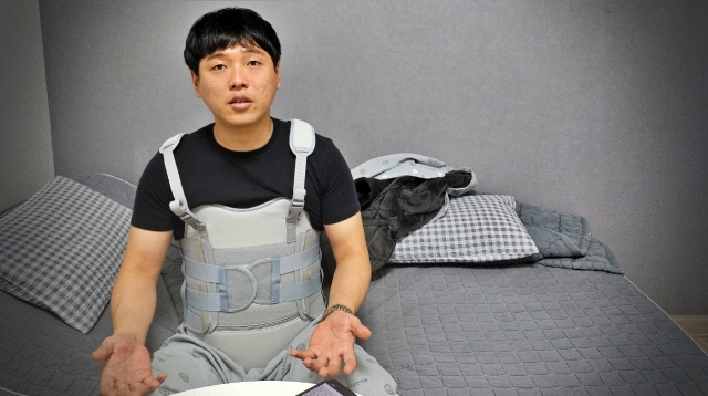 대구 북구 전세사기 피해자 정태운씨가 교통사고로 입원 중이다.(2024.2.15) / 사진.평화뉴스 정준민 기자