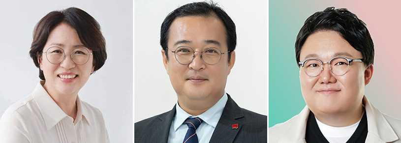 진보정당 대구시당위원장...(사진 왼쪽부터) 한민정 녹색정의당, 황순규 진보당, 신원호 기본소득당 대구시당위원장