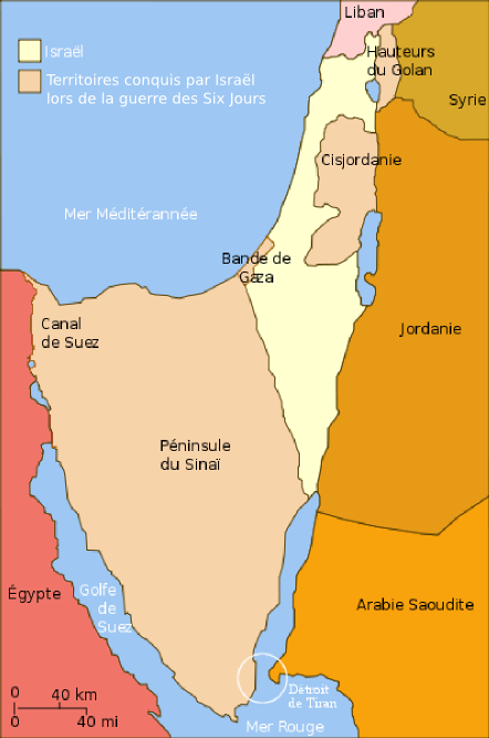 1967년 '6일 전쟁' 전과 이후 이스라엘 영토 / 사진 출처. 위키피디아