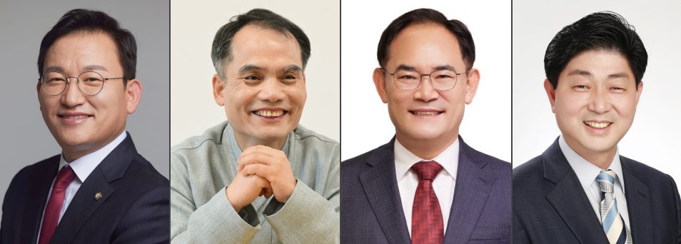 (왼쪽부터)안동.예천 국민의힘 김형동, 영주.영양.봉화 민주당 박규환, 국민의힘 임종득, 상주.문경 민주당 이윤희 후보 / 사진.중앙선관위