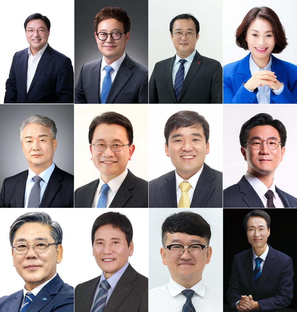 민주당과 진보정당 대구지역 후보들...(사진 윗줄 왼쪽부터) 허소(민주당.중구남구), 신효철(민주당.동구.군위군갑), 황순규(진보당.동구.군위군을), 박정희(민주당.북구갑) / (사진 둘째줄 왼쪽부터) 신동환(민주당.북구을), 강민구(민주당.수성구갑), 김성년(녹색정의당.수성구갑), 오준호(새진보연합.수성구을) / (사진 셋째줄 왼쪽부터) 권택흥(민주당.달서구갑), 김성태(민주당.달서구을), 최영오(진보당.달서구병), 박형룡(민주당.달성군) / 사진 출처. 중앙선거관리위원회