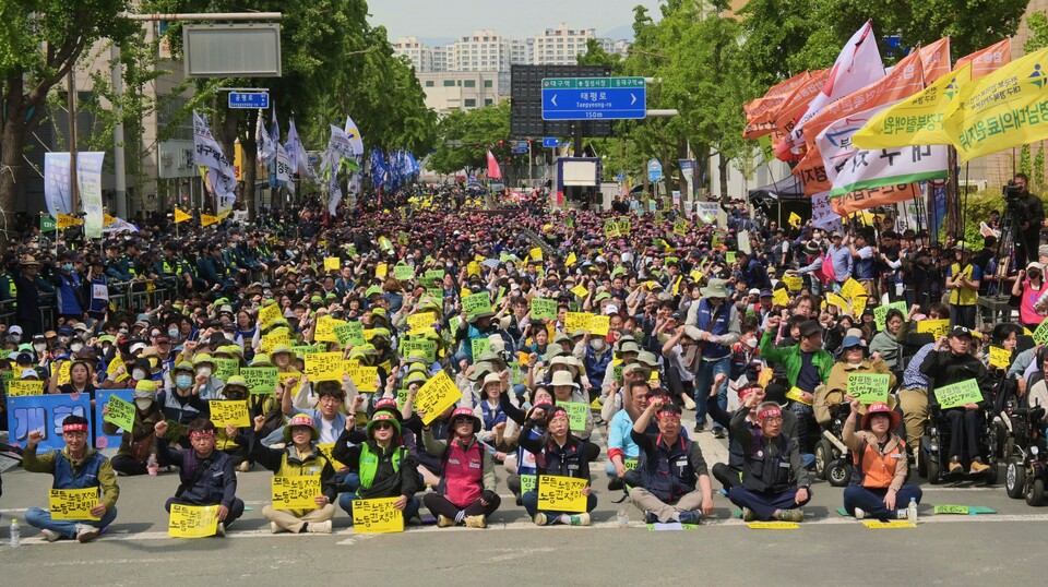 '2024 세계노동절 대구대회' (2024.5.1. 대구 중구 공평네거리) / 사진.평화뉴스 정준민 기자