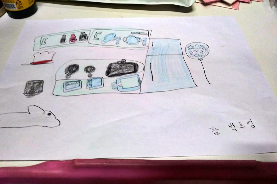 요리사 꿈을 그린 한 이주 배경 어린이의 '나의 꿈' 그림 