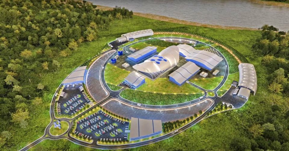 미국 에너지 기업 '뉴스케일파워'의 소형모듈원전 SMR 플랜트 발전소 가상 조감도 / 사진. NuScalePower