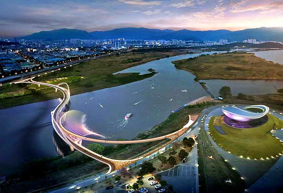 달성습지와 대명유수지, 화원유원지를 잇는 디아크 일대에 지어질 428m 길이의 관광 보행교 / 자료 사진.대구시 