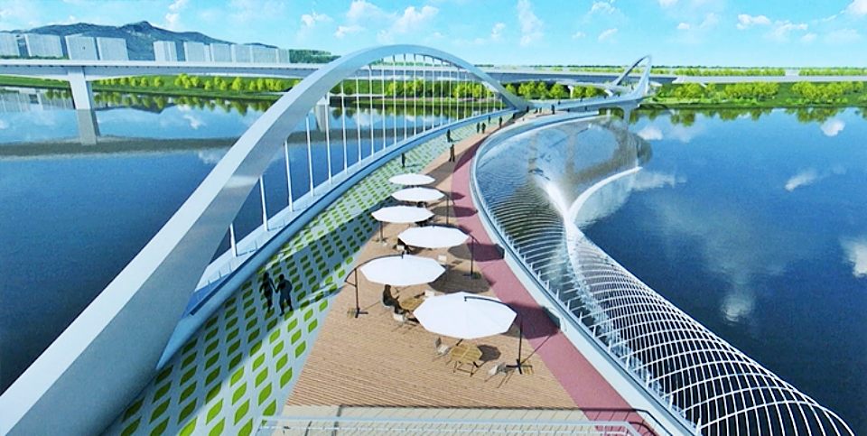 디아크 문화관광 활성화 사업 조감도...금호강과 낙동강 합수부를 잇는 랜드마크 '관광 보행교' / 자료 사진.대구시 